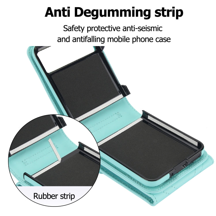 For Motorola Razr 40 V-shaped RFID Card Slot Phone Case with Ring Holder(Green) by buy2fix