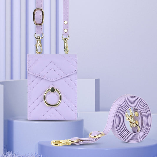 For Motorola Razr 40 V-shaped RFID Card Slot Phone Case with Ring Holder(Purple) by buy2fix