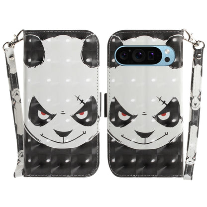 For Google Pixel 9 Pro 3D Colored Horizontal Flip Leather Phone Case(Angry Bear) by buy2fix