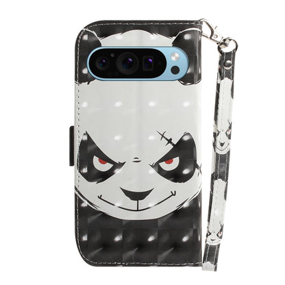 For Google Pixel 9 Pro 3D Colored Horizontal Flip Leather Phone Case(Angry Bear) by buy2fix