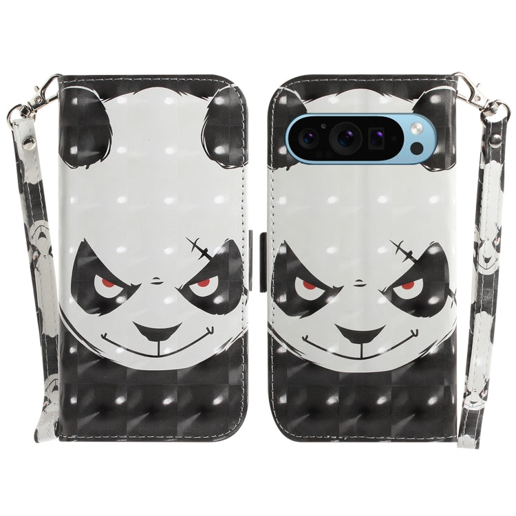 For Google Pixel 9 3D Colored Horizontal Flip Leather Phone Case(Angry Bear) by buy2fix
