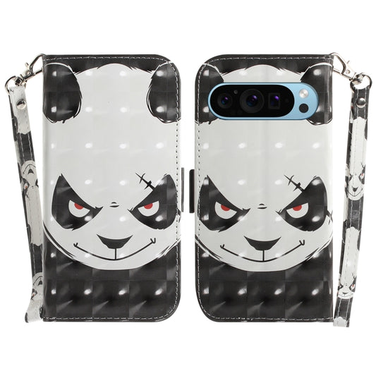 For Google Pixel 9 3D Colored Horizontal Flip Leather Phone Case(Angry Bear) by buy2fix