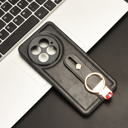 For OnePlus 13 Wristband Leather Back Phone Case(Black) - OnePlus Cases by buy2fix | Online Shopping UK | buy2fix