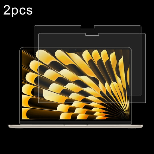For Macbook Air 15.3 2023/2024/2025/M5 2026 2pcs 0.26mm 9H Surface Hardness Explosion-proof Tempered Glass Film
