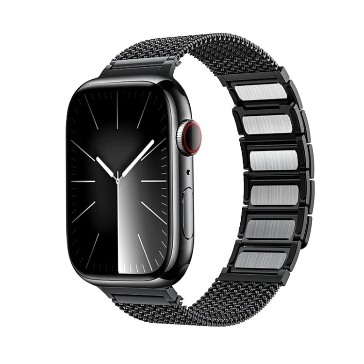 For Apple Watch Series 5 40mm Magnetic Clasp Braided Chain Stainless Steel Watch Band(Black) by buy2fix