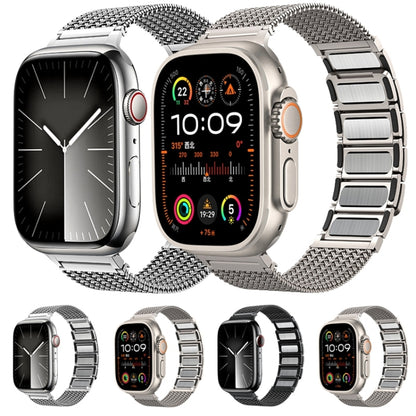 For Apple Watch Series 5 40mm Magnetic Clasp Braided Chain Stainless Steel Watch Band(Black) by buy2fix