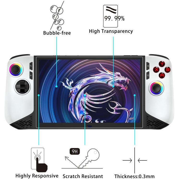 For MSI Claw 8 AI+ 9H 0.3mm Explosion-proof Tempered Glass Film - Cover Case by buy2fix | Online Shopping UK | buy2fix