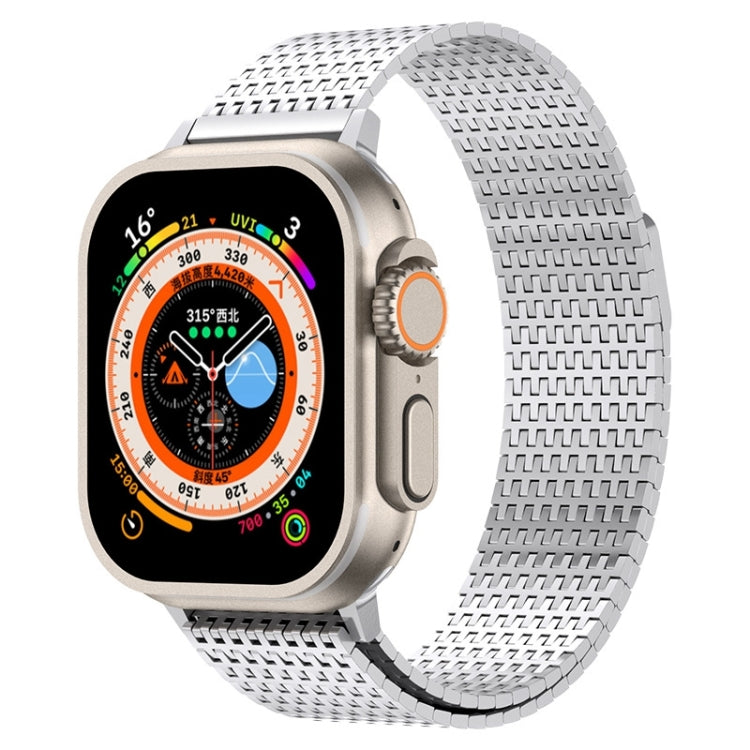 For Apple Watch Series 9 45mm Milanese Loop Magnetic Clasp Stainless Steel Watch Band(Silver) by buy2fix