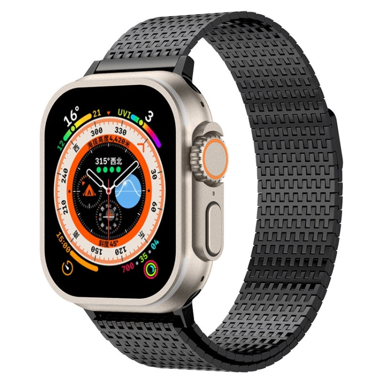 For Apple Watch SE 44mm Milanese Loop Magnetic Clasp Stainless Steel Watch Band(Black) by buy2fix