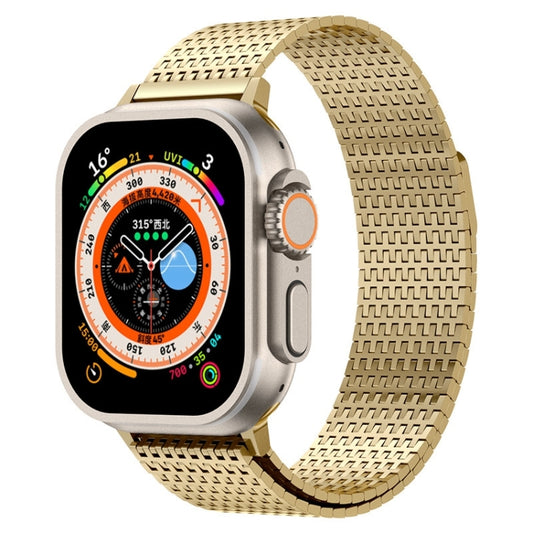 For Apple Watch Series 3 42mm Milanese Loop Magnetic Clasp Stainless Steel Watch Band(Gold) by buy2fix