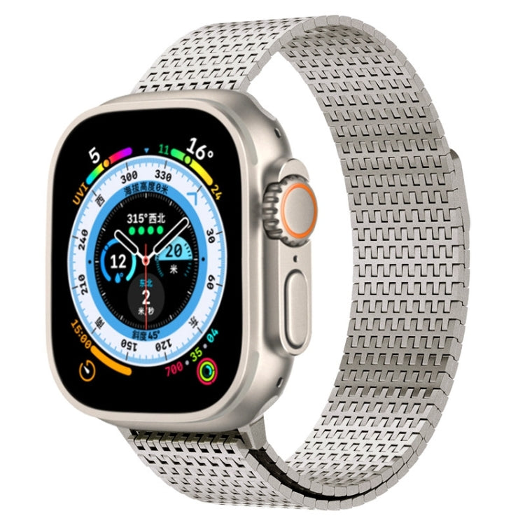 For Apple Watch 42mm Milanese Loop Magnetic Clasp Stainless Steel Watch Band(Titanium Gold) by buy2fix