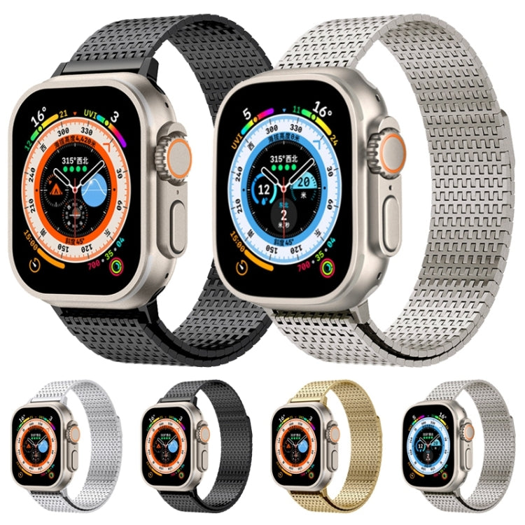 For Apple Watch 38mm Milanese Loop Magnetic Clasp Stainless Steel Watch Band(Gold) by buy2fix
