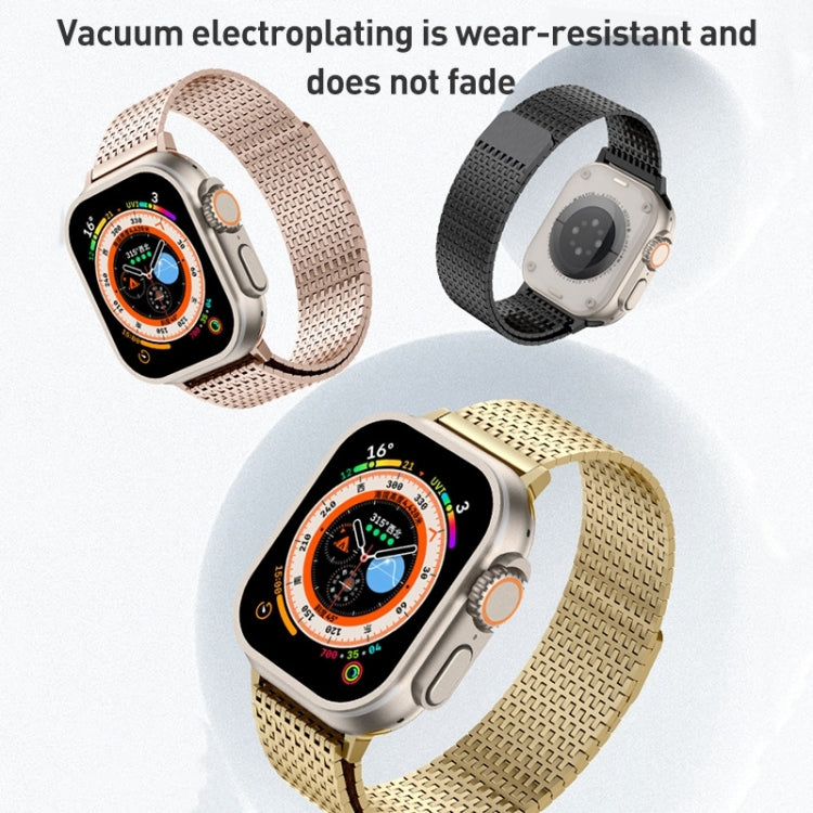 For Apple Watch 38mm Milanese Loop Magnetic Clasp Stainless Steel Watch Band(Gold) by buy2fix