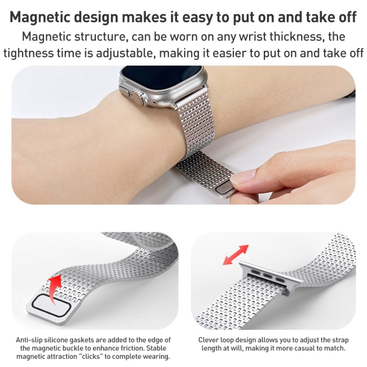 For Apple Watch Series 9 45mm Milanese Loop Magnetic Clasp Stainless Steel Watch Band(Gold) by buy2fix