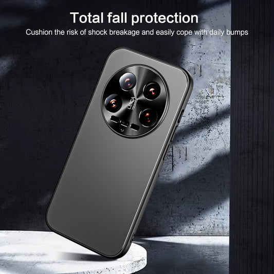 For Xiaomi 14 Ultra R-JUST RJ-61 Electroplating Frosted TPU + PC Phone Case with Holder(Grey) - Xiaomi 14 Ultra Cases by R-JUST | Online Shopping UK | buy2fix