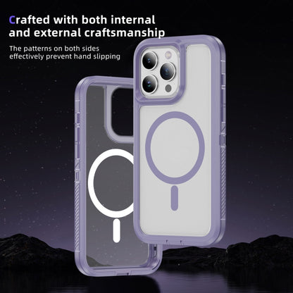 For iPhone 13 Pro Max Guard Magsafe Magnetic Ring Matte Phone Case(Light Purple) by buy2fix