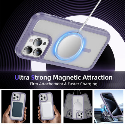 For iPhone 13 Pro Max Guard Magsafe Magnetic Ring Matte Phone Case(Light Purple) by buy2fix