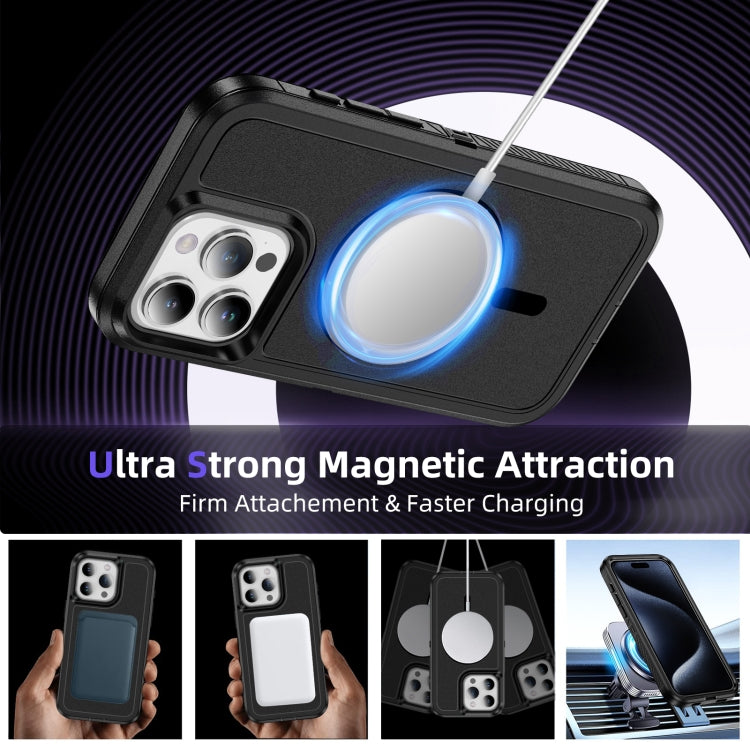 For iPhone 13 Pro Guard Magsafe Magnetic Ring Matte Phone Case(Black) by buy2fix
