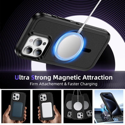 For iPhone 13 Pro Guard Magsafe Magnetic Ring Matte Phone Case(Black) by buy2fix