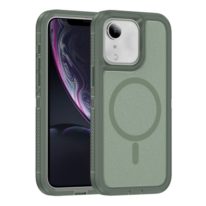 For iPhone 12 Pro Max Guard Magsafe Magnetic Ring Matte Phone Case(Green) by buy2fix