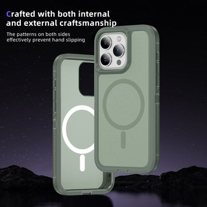 For iPhone 12 Pro Max Guard Magsafe Magnetic Ring Matte Phone Case(Green) by buy2fix