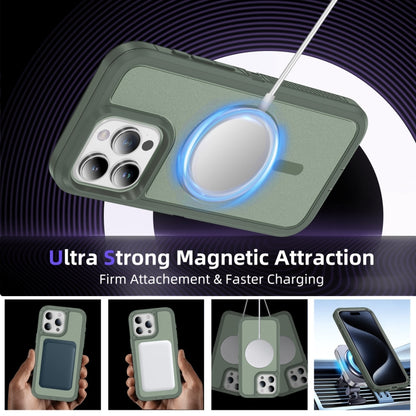 For iPhone 12 Pro Max Guard Magsafe Magnetic Ring Matte Phone Case(Green) by buy2fix