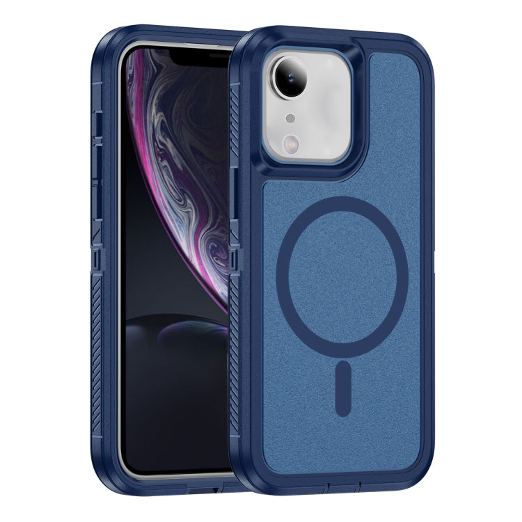 For iPhone 11 / XR Guard Magsafe Magnetic Ring Matte Phone Case(Royal Blue) by buy2fix