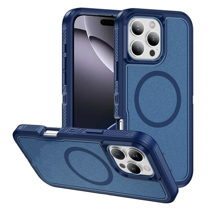 For iPhone 16 Pro Max Guard Magsafe Magnetic Ring Matte Phone Case(Royal Blue) by buy2fix