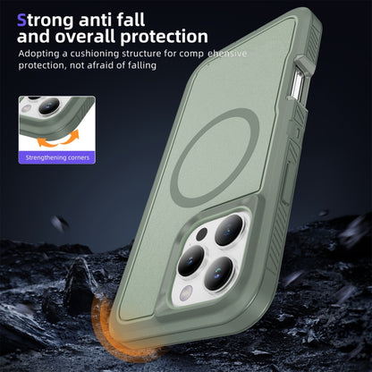 For iPhone 16 Pro Max Guard Magsafe Magnetic Ring Matte Phone Case(Green) by buy2fix