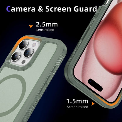 For iPhone 16 Pro Max Guard Magsafe Magnetic Ring Matte Phone Case(Green) by buy2fix