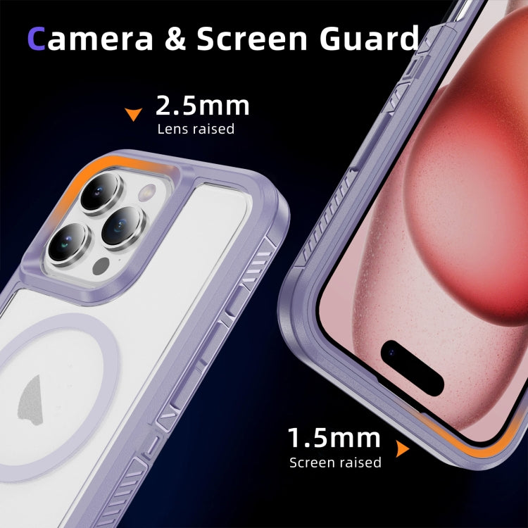 For iPhone 16 Pro Max Guard Magsafe Magnetic Ring Matte Phone Case(Light Purple) by buy2fix