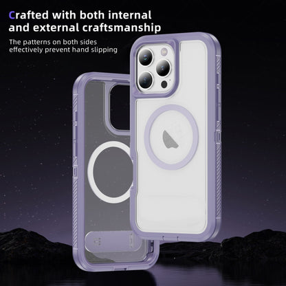 For iPhone 16 Pro Guard Magsafe Magnetic Ring Matte Phone Case(Light Purple) by buy2fix