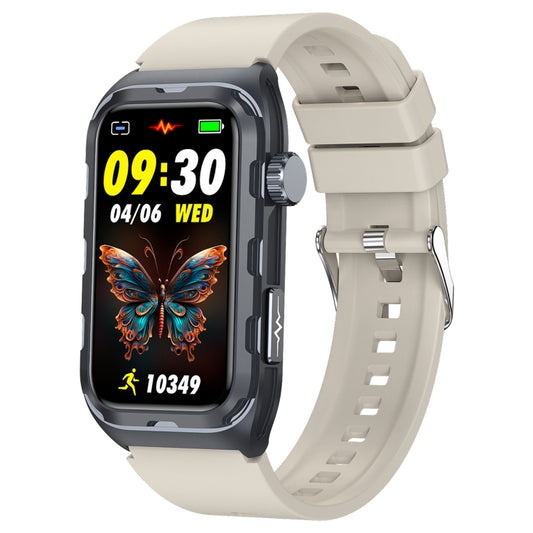 TK79 1.47 inch IP68 Waterproof Smart Watch, Support ECG / Blood Glucose / Blood Oxygen Monitoring / Uric Acid(Beige) by buy2fix