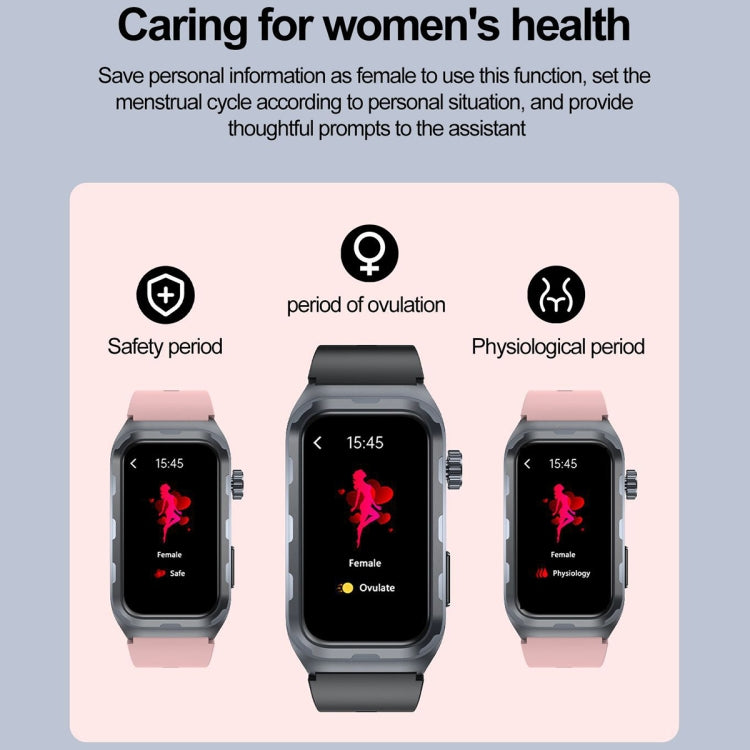 TK79 1.47 inch IP68 Waterproof Smart Watch, Support ECG / Blood Glucose / Blood Oxygen Monitoring / Uric Acid(Pink) by buy2fix