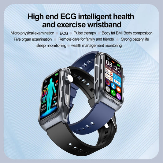 TK79 1.47 inch IP68 Waterproof Smart Watch, Support ECG / Blood Glucose / Blood Oxygen Monitoring / Uric Acid(Blue) by buy2fix