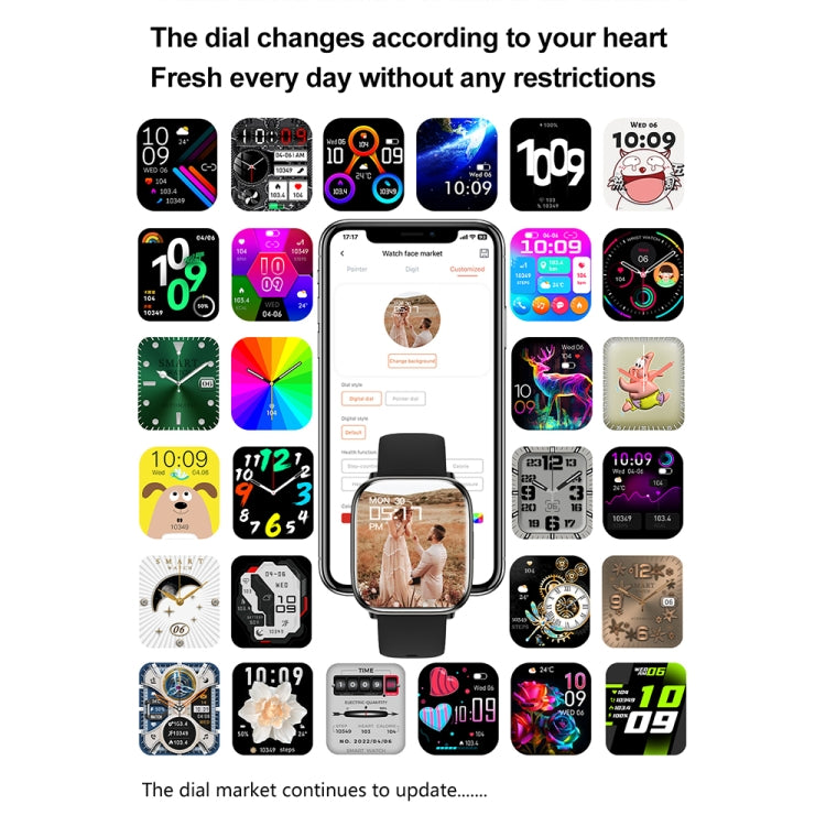 HD12 1.75 inch IP68 Waterproof Smart Watch, Support Blood Oxygen Monitoring(Black) by buy2fix