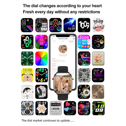 HD12 1.75 inch IP68 Waterproof Smart Watch, Support Blood Oxygen Monitoring(Black) by buy2fix