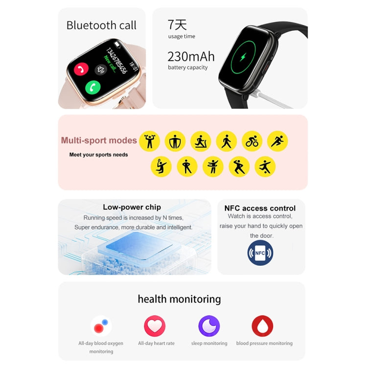HD12 1.75 inch IP68 Waterproof Smart Watch, Support Blood Oxygen Monitoring(Black) by buy2fix