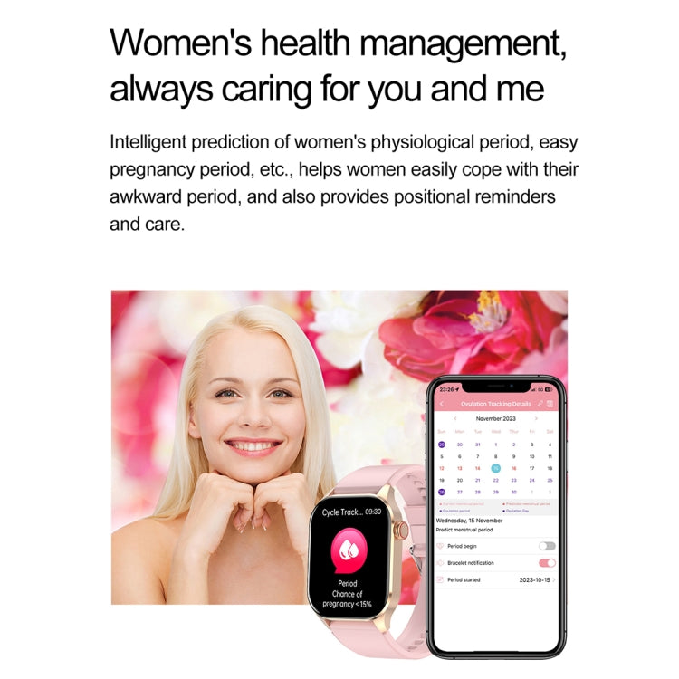 T98 2.04 inch IP68 Waterproof Bluetooth Call Smart Watch, Support Blood Oxygen Monitoring(Pink) by buy2fix
