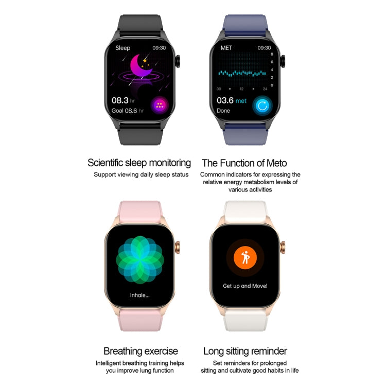 T98 2.04 inch IP68 Waterproof Bluetooth Call Smart Watch, Support Blood Oxygen Monitoring(Pink) by buy2fix