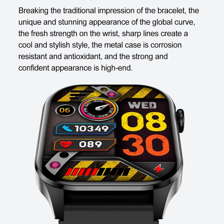 T98 2.04 inch IP68 Waterproof Bluetooth Call Smart Watch, Support Blood Oxygen Monitoring(Black) by buy2fix