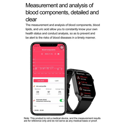 T98 2.04 inch IP68 Waterproof Bluetooth Call Smart Watch, Support Blood Oxygen Monitoring(Black) by buy2fix