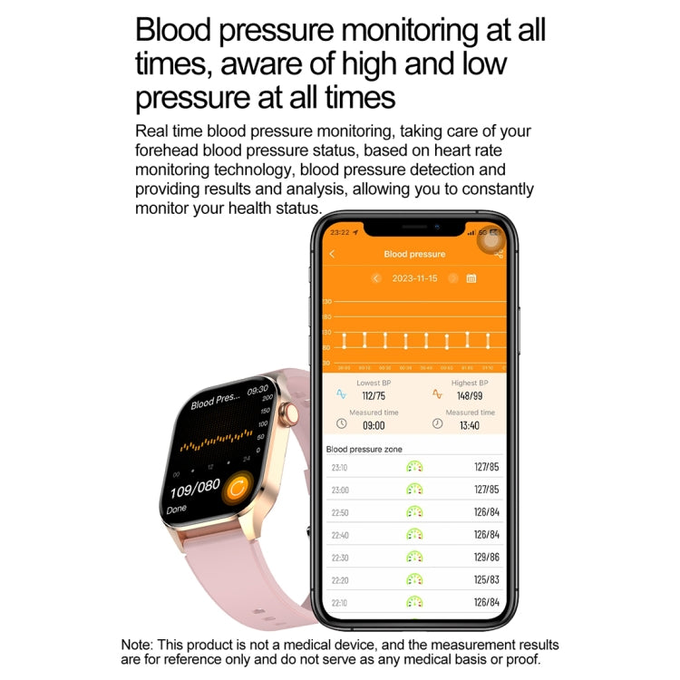 T98 2.04 inch IP68 Waterproof Bluetooth Call Smart Watch, Support Blood Oxygen Monitoring(Pink) by buy2fix