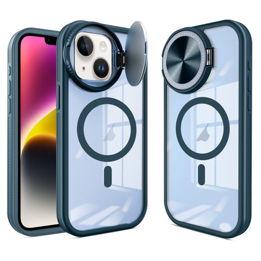 For iPhone 14 Round Camshield MagSafe TPU Hybrid PC Phone Case(Blue) by buy2fix