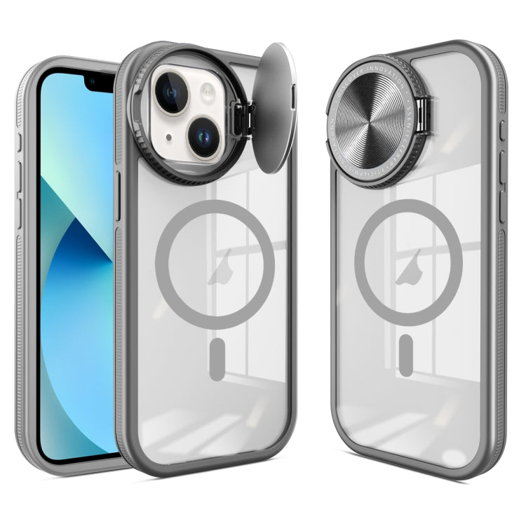 For iPhone 13 Round Camshield MagSafe TPU Hybrid PC Phone Case(Grey) by buy2fix