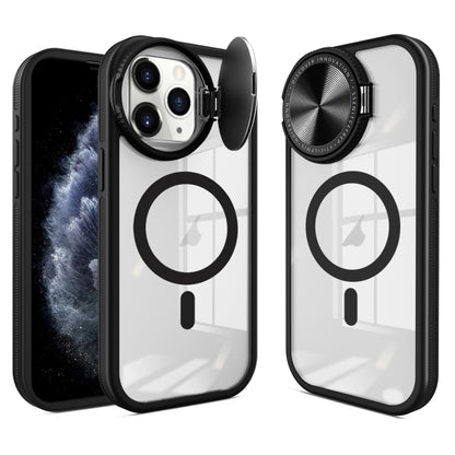 For iPhone 11 Pro Max Round Camshield MagSafe TPU Hybrid PC Phone Case(Black) by buy2fix