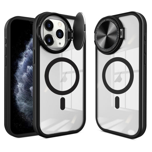 For iPhone 11 Pro Max Round Camshield MagSafe TPU Hybrid PC Phone Case(Black) by buy2fix