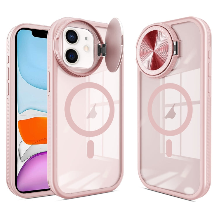 For iPhone 11 Round Camshield MagSafe TPU Hybrid PC Phone Case(Pink) by buy2fix