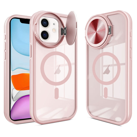 For iPhone 11 Round Camshield MagSafe TPU Hybrid PC Phone Case(Pink) by buy2fix