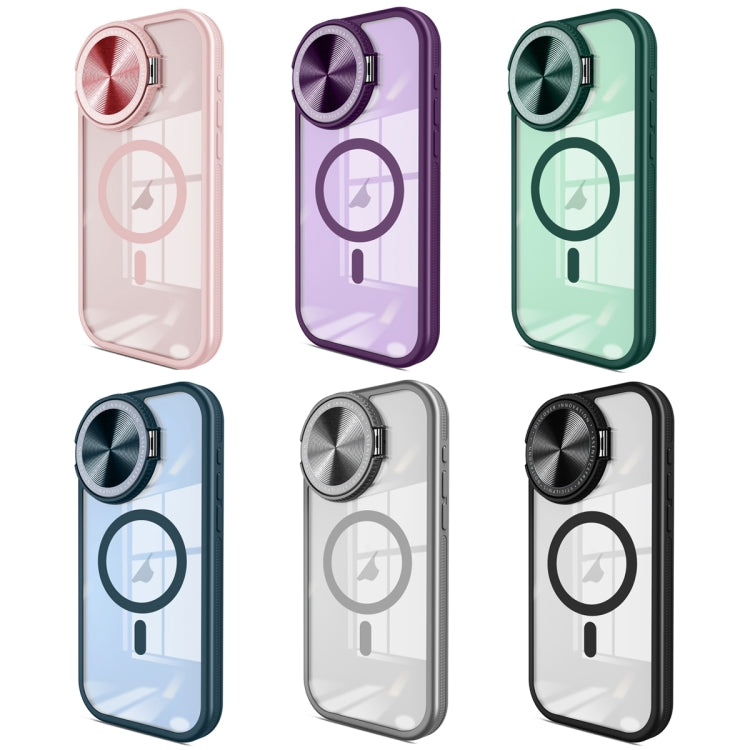 For iPhone 12 Pro Max Round Camshield MagSafe TPU Hybrid PC Phone Case(Purple) by buy2fix